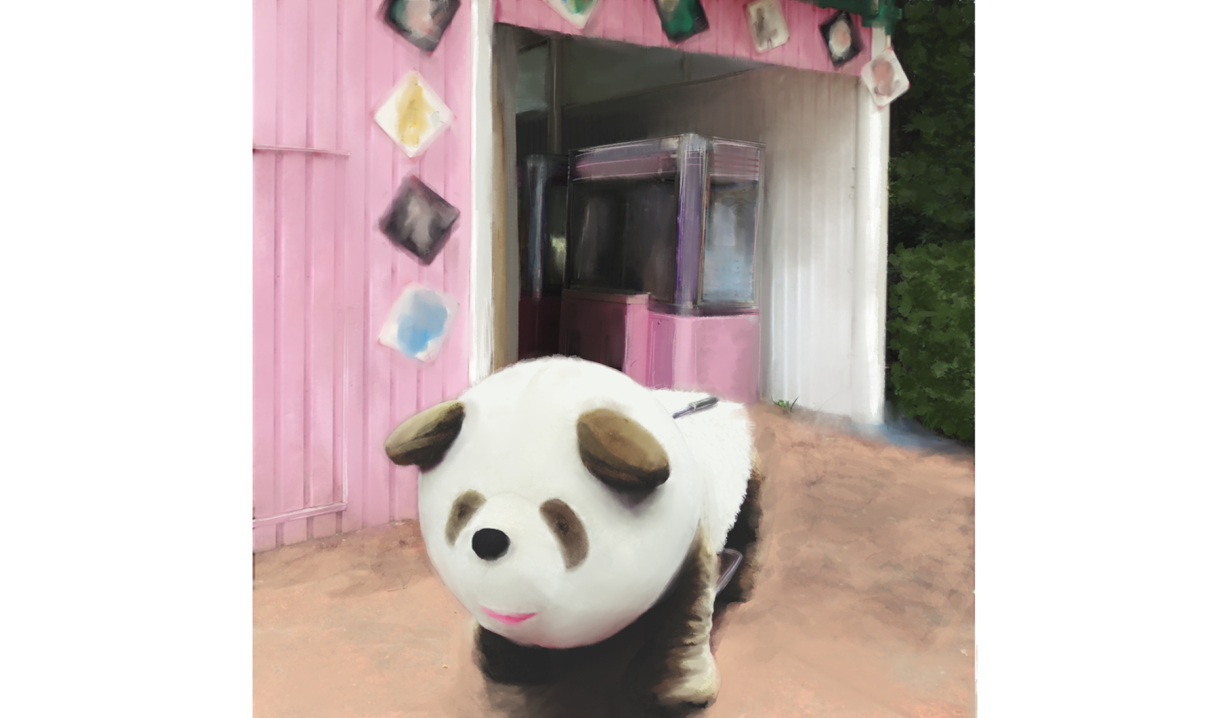 神聖かまってちゃん聖地巡礼、遊園地のパンダの乗り物の画像
